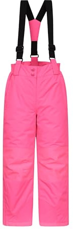 Mountain Warehouse Honey Kids Snow Pants - Snowproof Childrens Trousers, Water Resistant Rain Pants with Zipped Pockets - for Sports, Skiing Holidays, Snowboarding Diva Pink Kids Size 7-8 Years