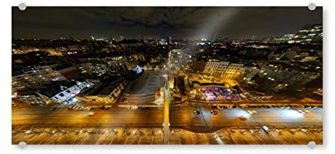 artboxONE Acrylglasbild 90x30 cm Städte Hamburg Hafenstraße - Panorama - Bild Hamburg Elbe Fisch