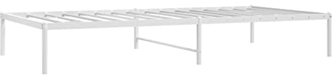 vidaXL Sängram metall vit 100x200 cm, säng, metallsäng, metall sängram, sängar, metallsängar, metall sängramar, gästsäng, gästsängar, enkelsäng