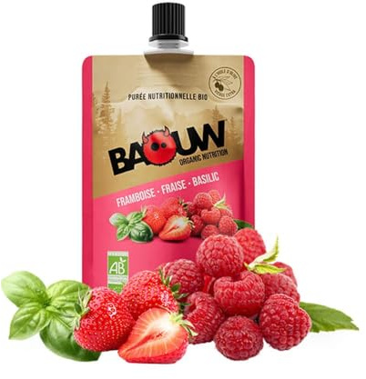 Purée énergétique Baouw Framboise fraise basilic