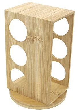 ZÔDIO - Carosello in bambù per 6 barattoli per spezie (barattoli non inclusi) - Supporto per spezie