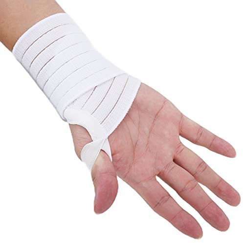 BORDSTRACT Polsiere Traspiranti con Fibbia per Il Pollice, Braccialetto Sportivo Elastico E Resistente per Il Supporto del Polso(Bianco)