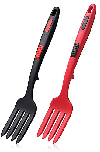 Lckiioy Forchetta flessibile in silicone, resistente al , forchetta da cucina lavabile in lavastoviglie, forchetta da cucina antiaderente per mix