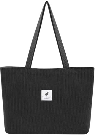TeeYee Cord Tasche Damen Umhängetasche Tote Bag Kord Damen Shopper | Große Kapazität Schultertaschen,Einkaufstasche für Arbeit,Büro,Reisen,Schule,Alltag, Handtasche