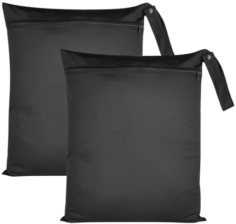 Svalor Lot de 2 sacs de natation, 50 x 60 cm, imperméables, avec fermeture éclair, réutilisables, pour maillots de bain, serviettes de plage, vêtements de sport