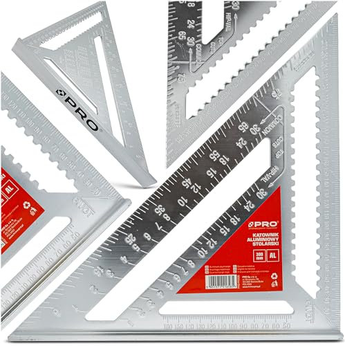 ZIMMERMANNSWINKEL METRISCHES PRO 300MM DREIECKSLINEAL AUS ALUMINIUM 90 GRAD WINKELMESSER Zimmererwinkel Aluminium für Dauerhaft Sorgfältig Verarbeitete Widerstandsfähige Schreinerwinkel für Zimmermann