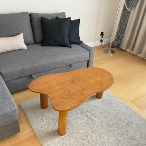Nachttisch, Couchtisch, Couchtisch aus Holz, schwarzer Couchtisch, Couchtisch in Wolkenform, Couchtisch in Nierenform, ovaler Couchtisch, gewellter Couchtisch (Kleiner Walnussbaum,
