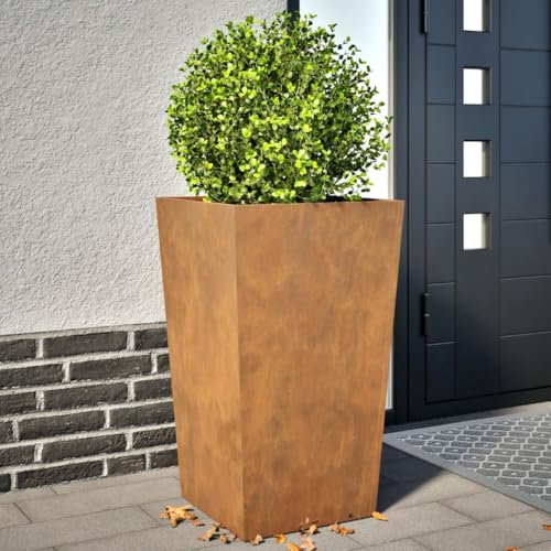 Rantry Vasi per Piante 2 pz. 45x45x75 cm Acciaio Resistente alle intemperie