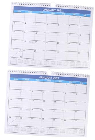 Lurrose 2stücke Englisch Edition Tischkalender Wandkalender Mit Internationalen Feiertagen Für Büro Und Zuhause Praktischer Zeitplaner Für Notizen Und Termine