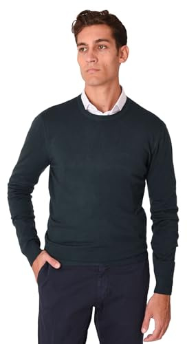 Ciabalù Maglione Uomo Lana e Cashmere Invernale Girocollo Pullover Sottogiacca Slim Fit (IT, Testo, M, Regular, Regular, Petrolio)