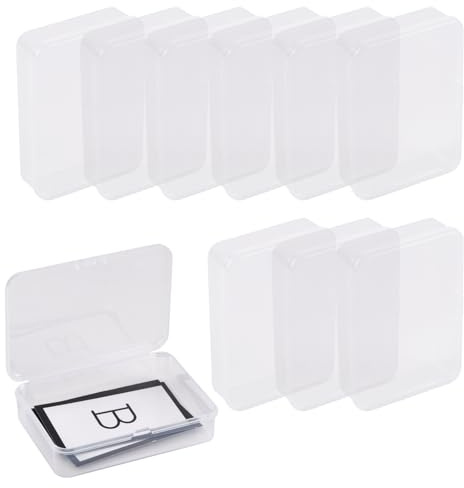 Amexo 10 Pcs Kleine Aufbewahrungsboxen, Aufbewahrungsbox mit Deckel Klein Plastikbox Sortierbox Aufbewahrung Organisator für Spielkarten Kleine Gegenstände Perlen Pillen Schmuck(10,5 x 7,5 x 2,5cm)