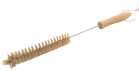 Decor Home Cepillo Limpiador De Botellas - Cepillo Para Botellas De Mango Largo De 33 Cm Con Mango De Bambú | Herramienta De Lavado De Botellas De Cocina Para Botellas De Leche Deportivas | Durables C