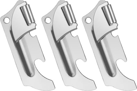 Manual Mini Tin Opener & Can Opener for Camping, 3 PCS | Stainless steel portable mini openers for camping, travel & home. Lightweight keychain design with military-style durability