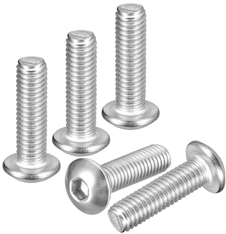 DTGN M5-0.8x18mm Linsenkopfschrauben mit Innensechskant - 100er Pack - Gut für Rennrad, Mountainbike, Auto, Motorrad - 304 Edelstahl weiß lackiert - Sechskant-Antriebsbefestigungen