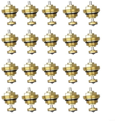 Emiif Underfloor Heating Manifold Return Pin Valve Core M30x1.5 Brass Flow Control Replacement Part for UFH Actuator Water Distributor Central Heating Systems(20 Pack)