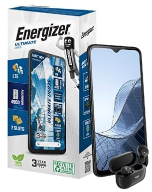 Energizer U683 – Smartphone 4G Android 13, Écran 6.8, 64 Go, Double SIM, Batterie 4900 mAh, Écouteurs Bluetooth 5.2 Inclus – Autonomie Longue Durée, Son Stéréo, Pack Complet Mobile & Audio