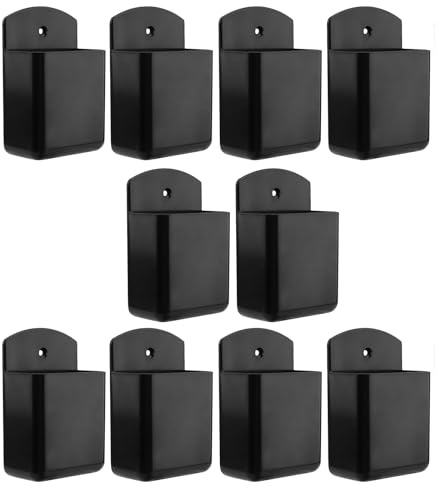 MUNGHOK 10 unidades de soporte para mando a distancia, color negro, 6,4 x 3,5 x 10 cm, soporte para mando a distancia, soporte para mando a distancia, oficina, papelería