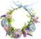 Diadema Corona de Flores Diademas de flores para mujer Guirnalda de flore para el pelo ajustable con cinta Accesorios para el pelo de flore para Playa Boda Festival Accesorios (Azul, L)