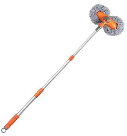 Spazzola Pulizia Vetri Auto Mocio per autolavaggio, schiuma, spazzola per autolavaggio, doppia spazzola, testa per la pulizia dei finestrini del tetto, manutenzione, mocio telescopico a tre sezioni(Ye