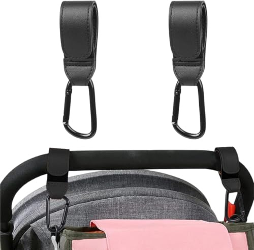 BEPSYOM 2 Stück Kinderwagen Haken für Wickeltaschen, Taschenhaken, Anhänger für Kinderwagen in Universeller Passform