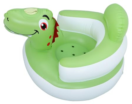 Aufblasbarer Babystuhl in Drachenform für Kleinkinder, Pvc | Leichtes Sitzsofa, Schnell Aufpumpbar und Entleerbar, für Drinnen und Draußen, Hellgrün