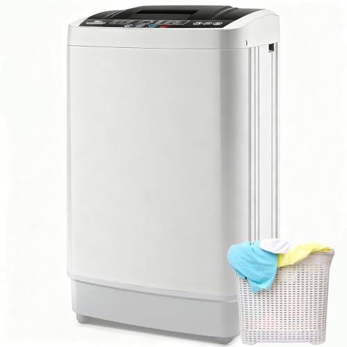 Nictemaw Portable Washing Machine 17.8Lbs Portable Washer with Drain Pump, 2.4 Cu.ft Full Automatic Washer and Dryer Combo, 10 Programs 8 Water Levels, Compact Washer for Apartment, Home, RV