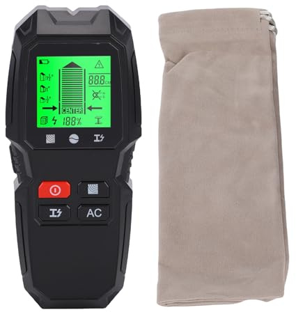 NOENNULL Détecteur de Scanner Mural, 5 IN1 Stud Finder Cableau de Câble de Câble Détecteur Scanner Mural Mémale Multi Fonctionnelle Finder LCD Affichage pour Wood AC Fil Metal Stumes