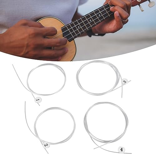 ZenithAur Jeu de cordes pour ukulélé avec installation facile pour ukulélés de taille standard, offre un timbre chaleureux, jeu de cordes pour instruments professionnels en nylon