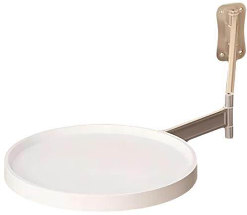 Mesa Plegable RetráCtil de Pared con Bandeja, RotacióN de 180°, Escritorio Flotante Colgante, Tablero Redondo de Madera para Uso DoméStico y Comercial(A)