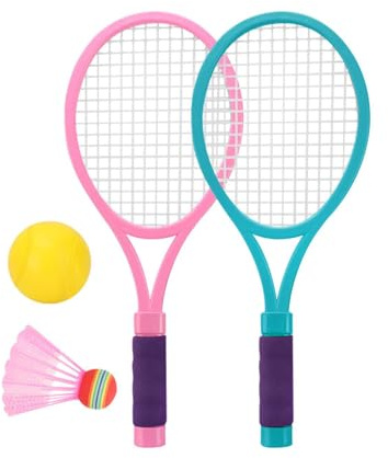 YIXANNX Promuovere Il Gioco all'aperto e l'interazione Sociale con i Bambini Attrezzatura da Badminton e Tennis Racchette da Tennis per Bambini Set Badminton per Giardino Spiaggia e 1 Palla Racchette