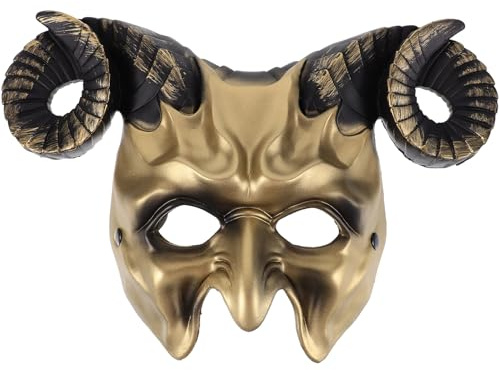 MUSISALY Halloween Ochsenhorn Maske PU mit Elastischem Band Karnevalsparty Kostümzubehör für Frauen und Männer Leichte Schutzmaske für Fasching und Cosplay
