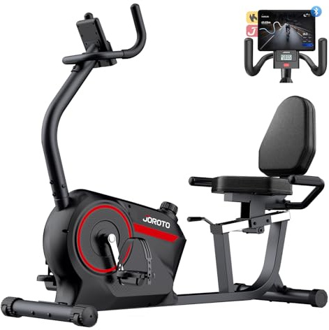 JOROTO JH30PRO Cyclette Orizzontale da Casa, Cyclette con Schienale Magnetica Bluetooth, Recumbent Ergometro per Anziani con Capacità 136KG, Display LCD, Sedile Regolabile per Allenamento Cardio