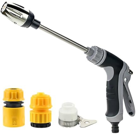 Pistolet de Nettoyeur Haute Pression 2026 – Buse à Eau avec Rotation 360° et 3 Modes de Pulvérisation, Raccord Métallique pour Tuyau d'Arrosage de Jardin (A)
