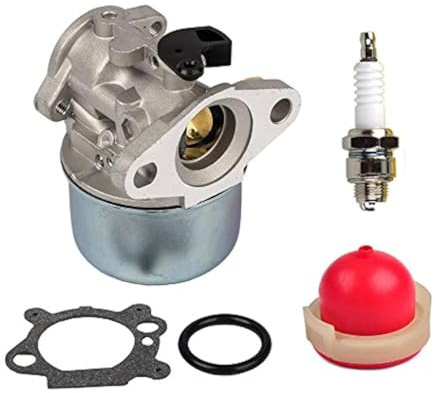Kit carburateur 799868 avec Ampoule d'amorçage Compatible with Moteurs Briggs & Stratton 4-7HP de Replacement 498170 497586 498254 497314 497347