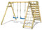 Wickey Smart Cliff Kinderschaukel, Schaukelgestell, Schaukel, Schaukelgerüst, Doppelschaukel, Holzschaukel mit Kletteranbau für Kinder im Garten mit 2 Schaukelsitzen - blau