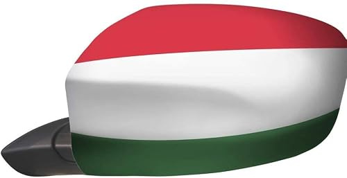 AZ FLAG Spiegelflagge Ungarn 30x20 cm Ungarische Polyester-Spandex Spiegel | Für außen Spiegelüberzug Magyarország elastisches Gewebe mit verstärkten Kanten mit Seitenspiegel