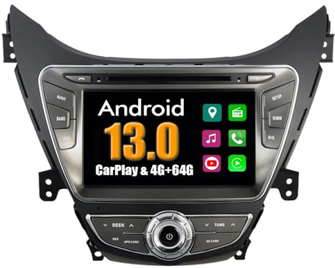 RoverOne Sistema Android Coche Reproductor de DVD para Hyundai Elantra Avante I35 2010 2011 2012 2013 con Radio Navegación GPS Estéreo Multimedia Bluetooth USB MirrorLink