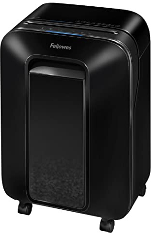 Fellowes Powershred LX200 12 Sheet Mini Cut Shredder 100% Jam Proof with SafeSense Technology for Small Home Office Use - 22 Litre Bin - Security Level P4 - Black