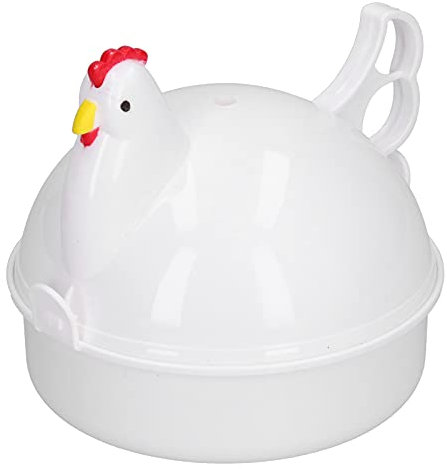 Fornello per Uova a Microonde a Forma di Pollo Bracconiere Fornello per Uova a Microonde Multifunzionale 4 Uova Caldaia a Vapore Resistente Al Calore Caldaia per Forno a Microonde Caldaia per Uova per