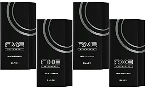 AXE Aftershave Black Herren Men Männer After Shave Lotion Balsam 4x 100ml | Spendet Feuchtigkeit und pflegt die Haut nach der Rasur, Rasierwasser für den modernen, in sich ruhenden Mann