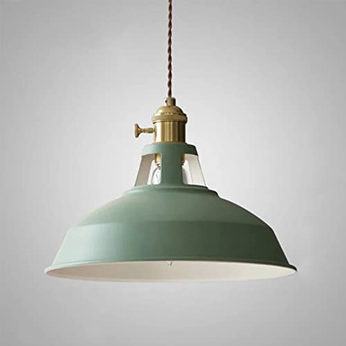 Mengjay Lampada a Sospensione,Vintage Industriale E27 Plafoniera Retro pendente,Lampada a Sospensione in metallo per Cucina Sala da Pranzo soffitta caffè bar ristorante soggiorno (Verde)