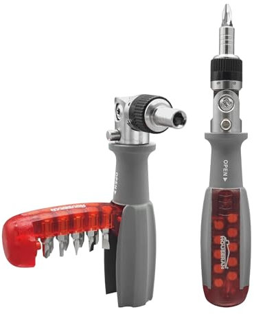 HOUSERAN - Cacciavite a cricchetto, cacciavite a cricchetto 10 in 1, cacciavite multi bit 10 in 1, cacciavite di precisione regolabile a 90 gradi, cacciavite a cricchetto elettrico ed elettronico