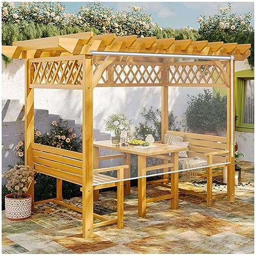 Outdoor Clear Pvc Roller Blinds, Heavy Duty Waterproof Roller Shades, Thermal Insulated/rainproof Window Curtains, Garden/pergola/balcony Transparent Roll Up Blinds, 0.5mm,WxH-110x140cm/43.3*55in