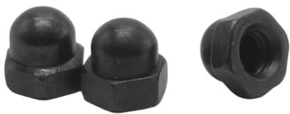 2 Stück 20 Stück DIN1587 Messingstahl mit schwarzen Edelstahl-Hutmuttern M3 M4 M5 M6 M8 M10 M12 Hutmutter Hutmuttern mit Hutkegelkopf-Sechskantmuttern-M6 20 Stück, Edelstahl ( Color : Steel with black