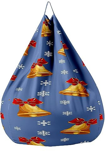 Highdi Sitzsack für Erwachsene Ohne Füllung Indoor Outdoor Sitzkissen Waschbarer Weicher Flauschiger Sofabettbezug Gartenkissen Bodenkissen für Wohnzimmer (90x110cm,Frohe Weihnachten 7)
