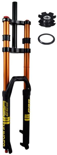 27.5 29 Zoll Mountain Front Gabel Mountainbike Federgabel Gabel 1-1/8'' Straight Tube Fahrrad Gabeln Federweg 150mm Schnellspanner 100×9mm Dämpfungseinstellung XC AM (Color : Black Gold, Size : 29in