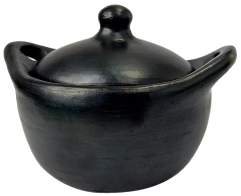 Authentic La Chamba Stewpot-Elegant, All-Natural Black Clay Dutch Oven for Braising, Roasting, Baking, Cooking Beans - Stovetop & Oven Safe – Handmade in Colombia - Small-2.5-Qt.