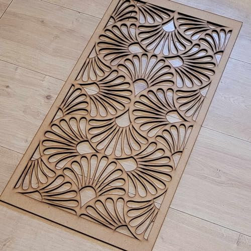 1920's Fan Pattern Trellis Grate Radiator Cabinet wall Decorative Screening-grille- Perforated MDF panel (600x300mm) 0159 (6mm thick MDF)
