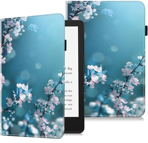 GLANDOTU Hülle für 6,8 Kindle Paperwhite (11. Generation - 2021) und Kindle Paperwhite Signature Edition Schutzhülle, Flip PU Leder Schutzhülle Tasche mit Auto Sleep/Wake - Pflaumenblüte