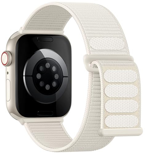 Lenrao Sportloop kompatibel med Apple Watch-band för kvinnor män 40 mm 41 mm 42 mm 38 mm, mjuka andningsbara nylonarmband för iWatch Band serie 11/10/9/8/7/6/5/4 SE 3/2/1 aprikos